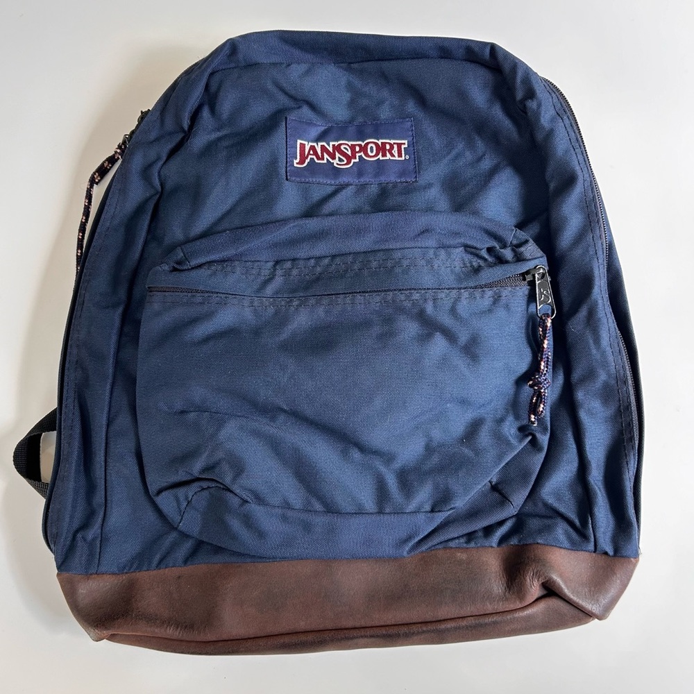 Jansport backpack navy blue front zipper pocket